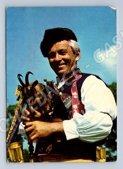 Postcard Chodsko bagpiper folklore ethnography (M8824)