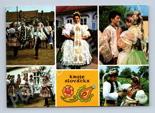 Postcard Slovak Folklore Costumes 1975 (M8825)