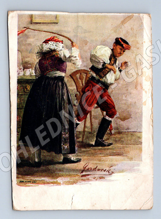 Postcard Haná folk costume Gardava ethnography (M8826)