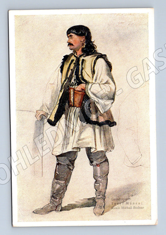Postcard Ruthenian costume ethnography Hencl (M8830)