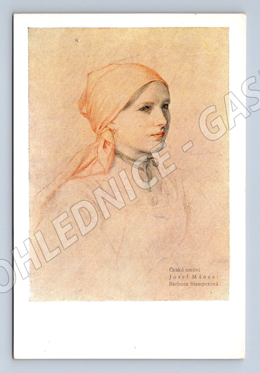 Postcard Josef Mánes Barbora Šafratová (M8834)