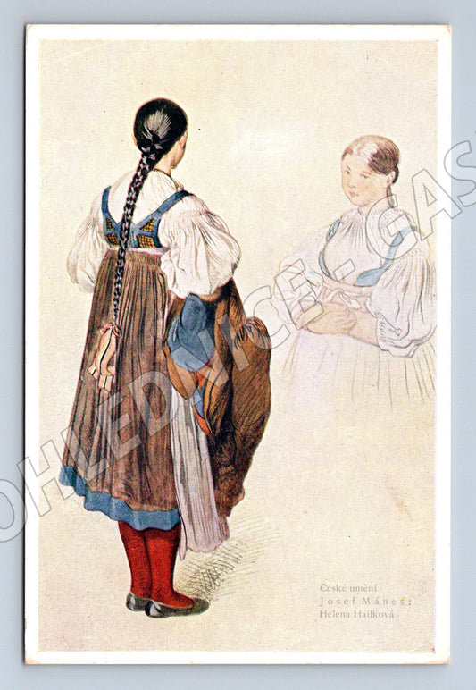 Postcard Czech folk costume Helena Hailková (M8838)
