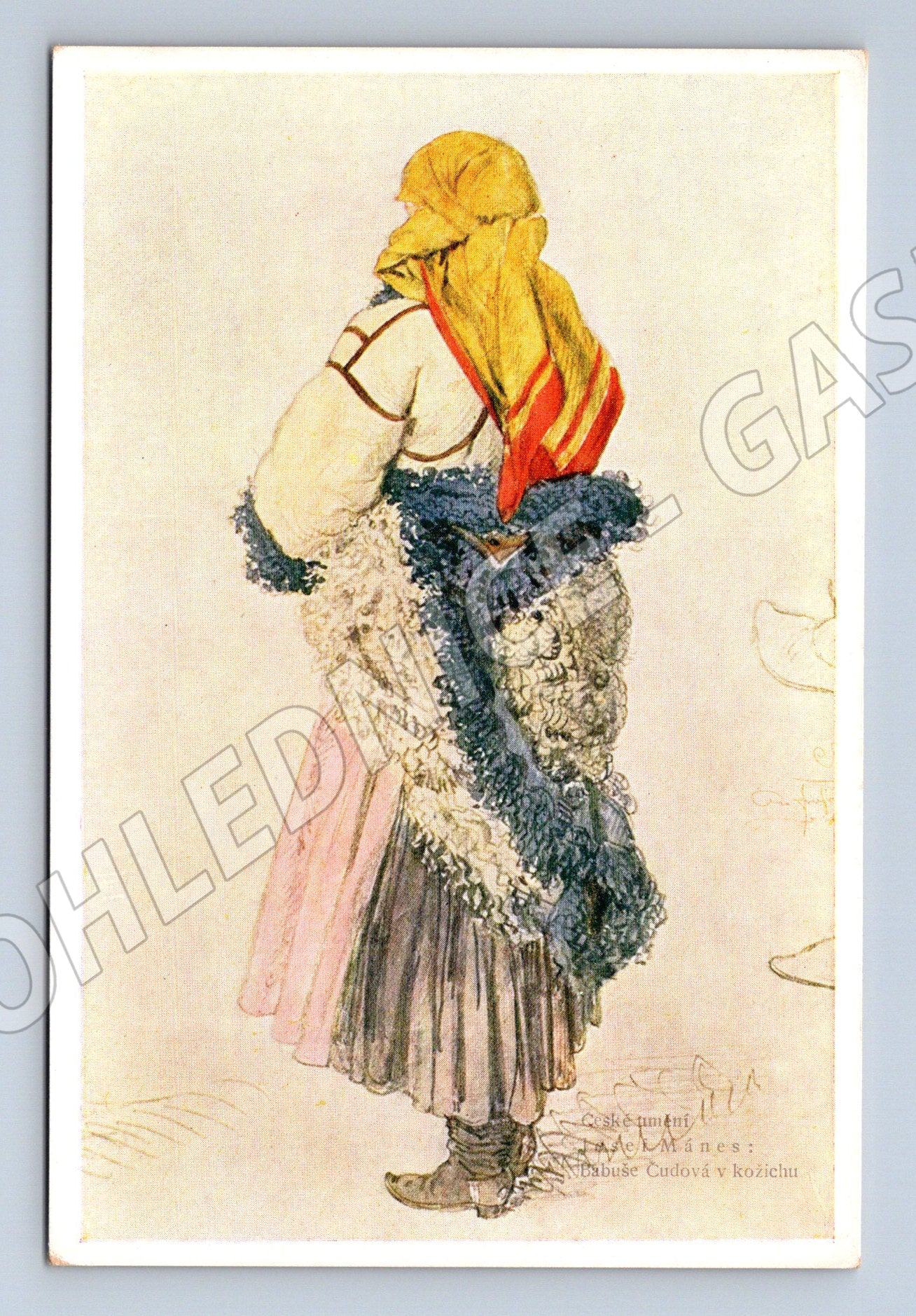 Postcard Chodsko woman in folk costume ethnography (M8839)