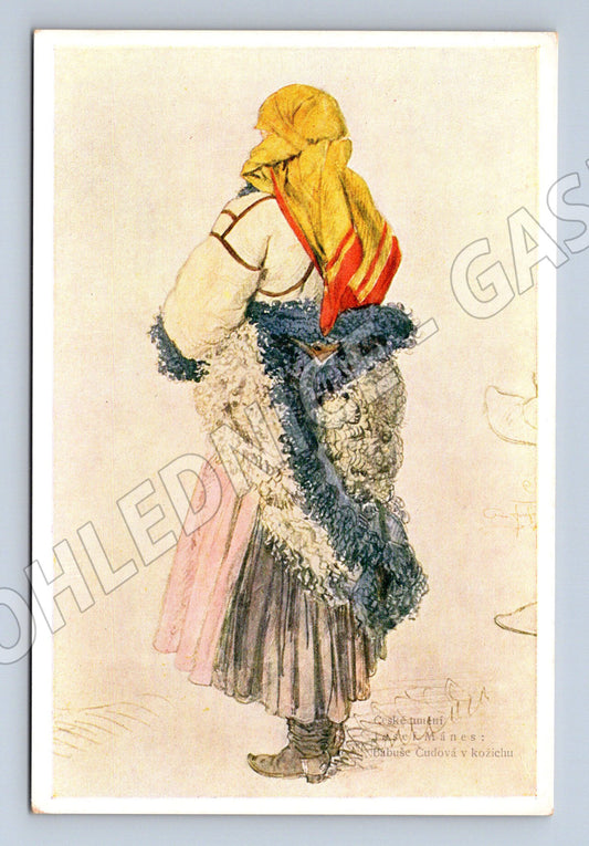 Postcard Chodsko woman in folk costume ethnography (M8839)