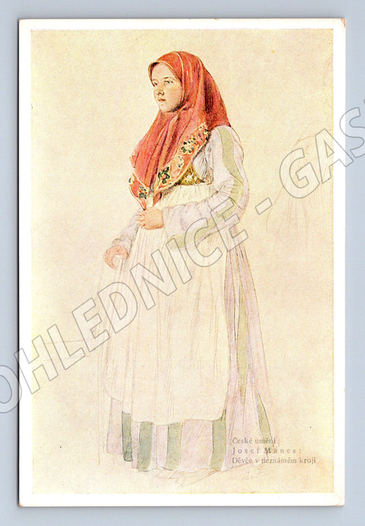 Postcard children's South Bohemian costume Josef Wenig (M8842)
