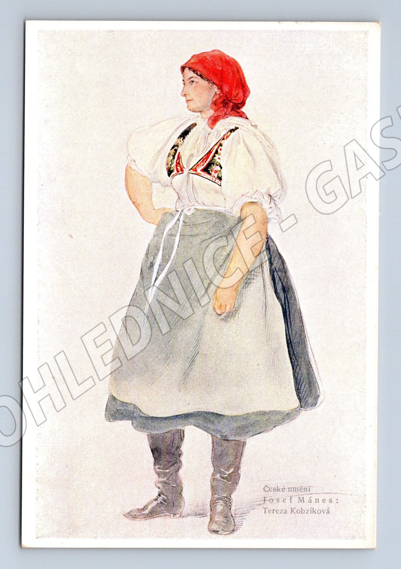 Pohlednice Josef Lada lidový kroj ženy (M8844)