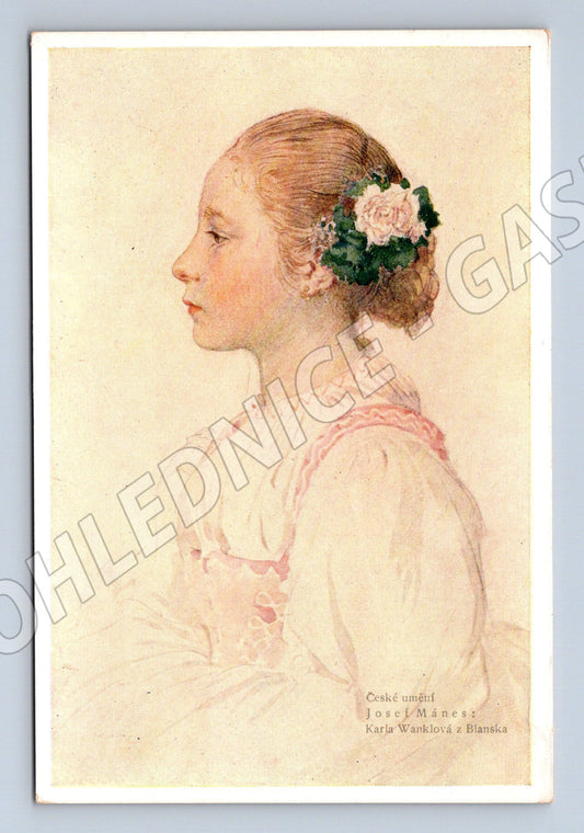 Postcard Josef Mánes Karla Vanková Budišice (M8847)
