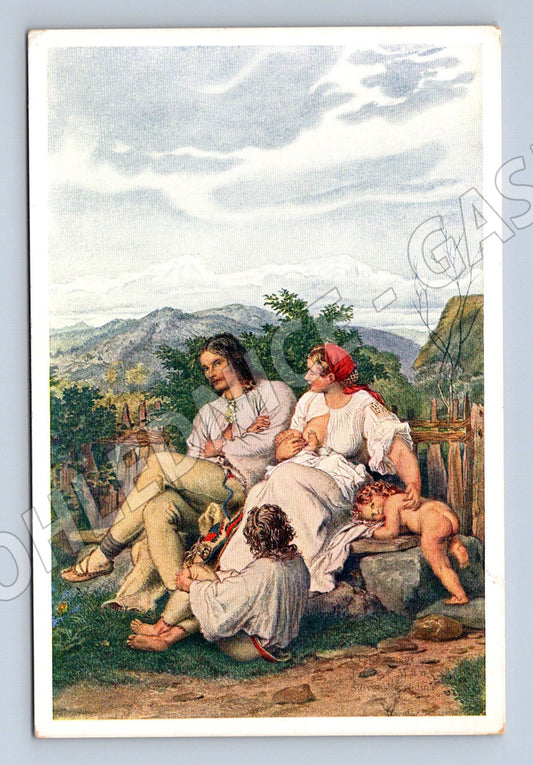 Postcard rural life folk costumes Hencl (M8860)