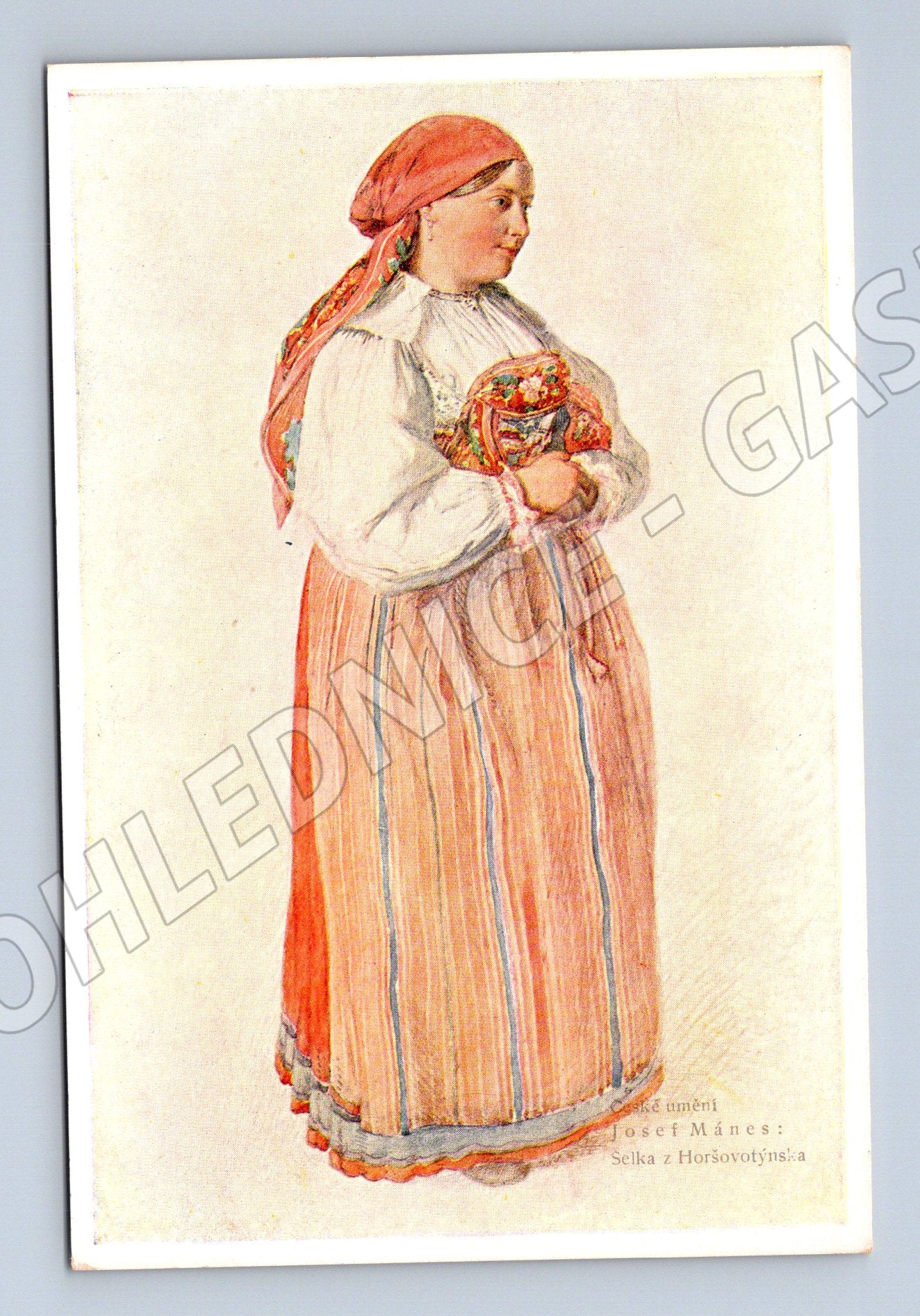 Postcard girl in Selce folk costume according to Mánes (M8862)