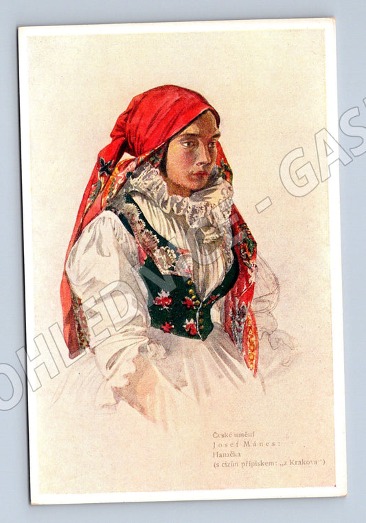 Postcard Czech costume according to Mánes Krkonoš (M8864)
