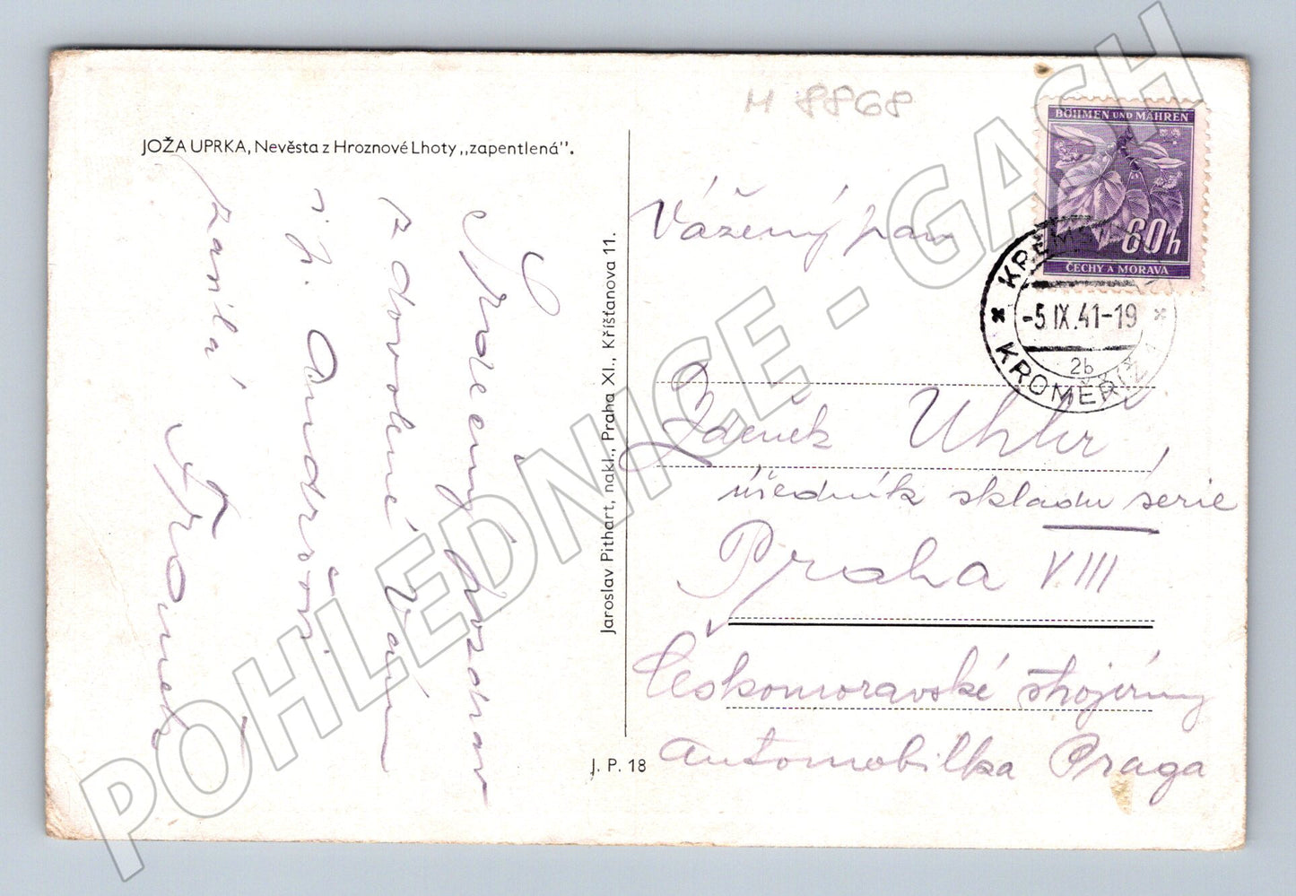 Postcard Uprka Bride from Hroznová Lhota (M8868)