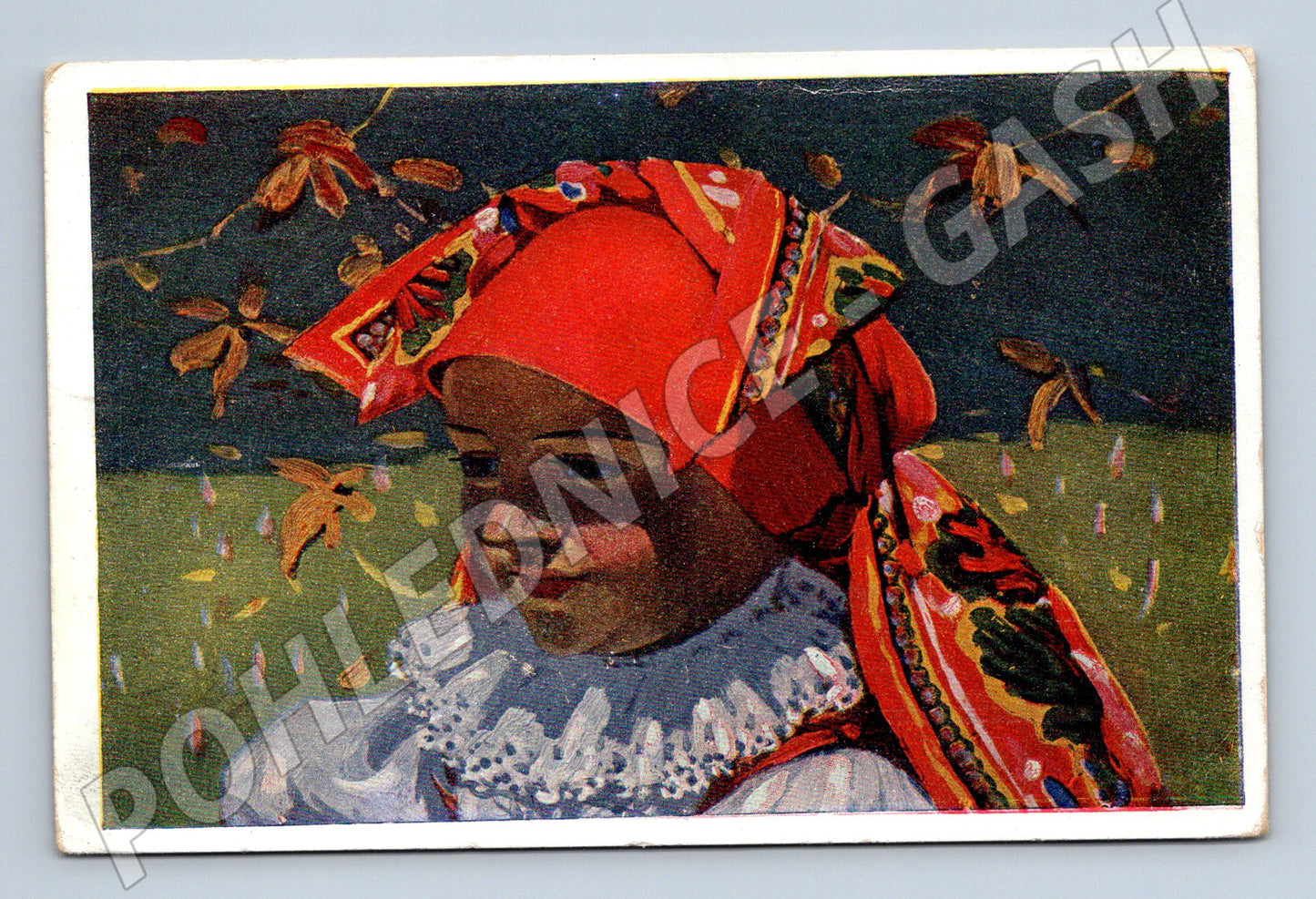 Postcard Uprka Girl from Petrov in a scarf (M8870)