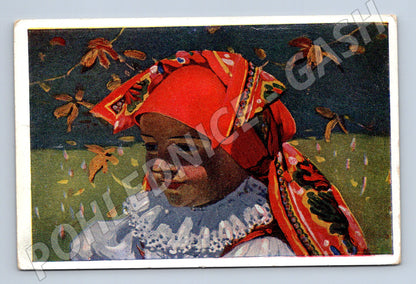 Postcard Uprka Girl from Petrov in a scarf (M8870)