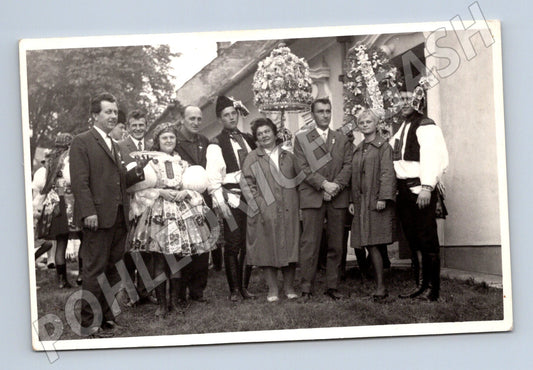 Postcard Baráčnice Festival 1961, traditional costumes B&amp;W (M8879)
