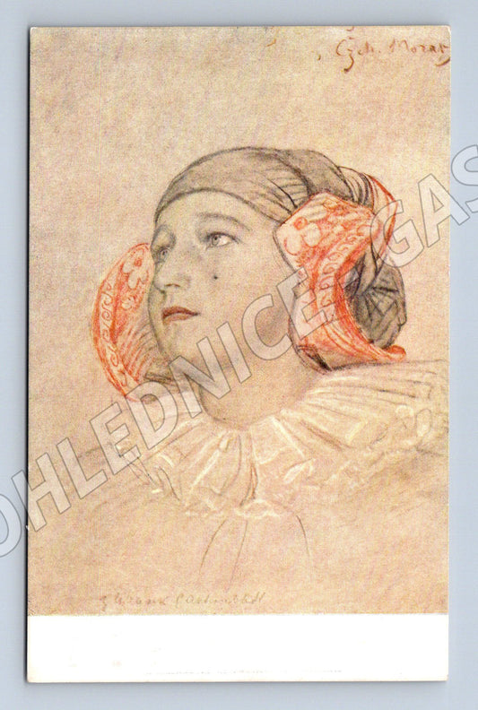 Postcard J Mánes Study for the Haná Honeymoon (M8882)