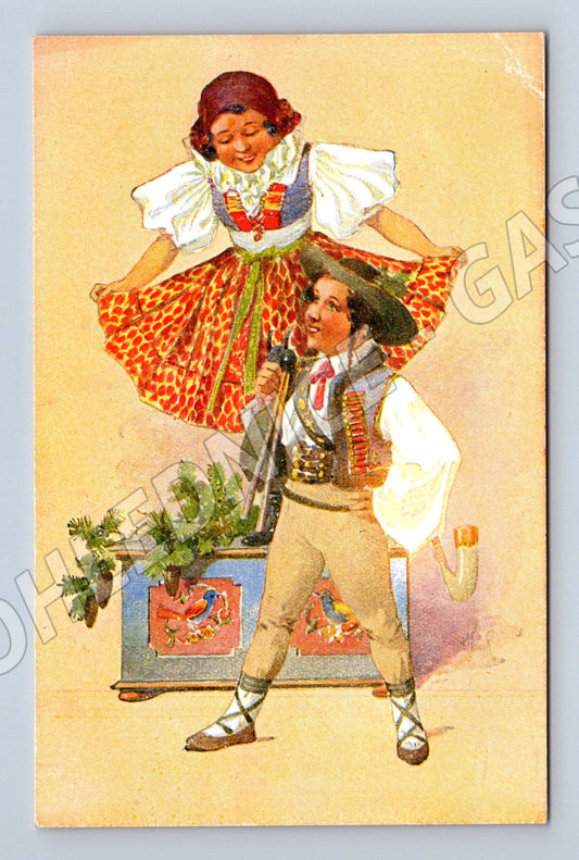 Postcard folk dance in traditional costume K Šimůnek (M8885)