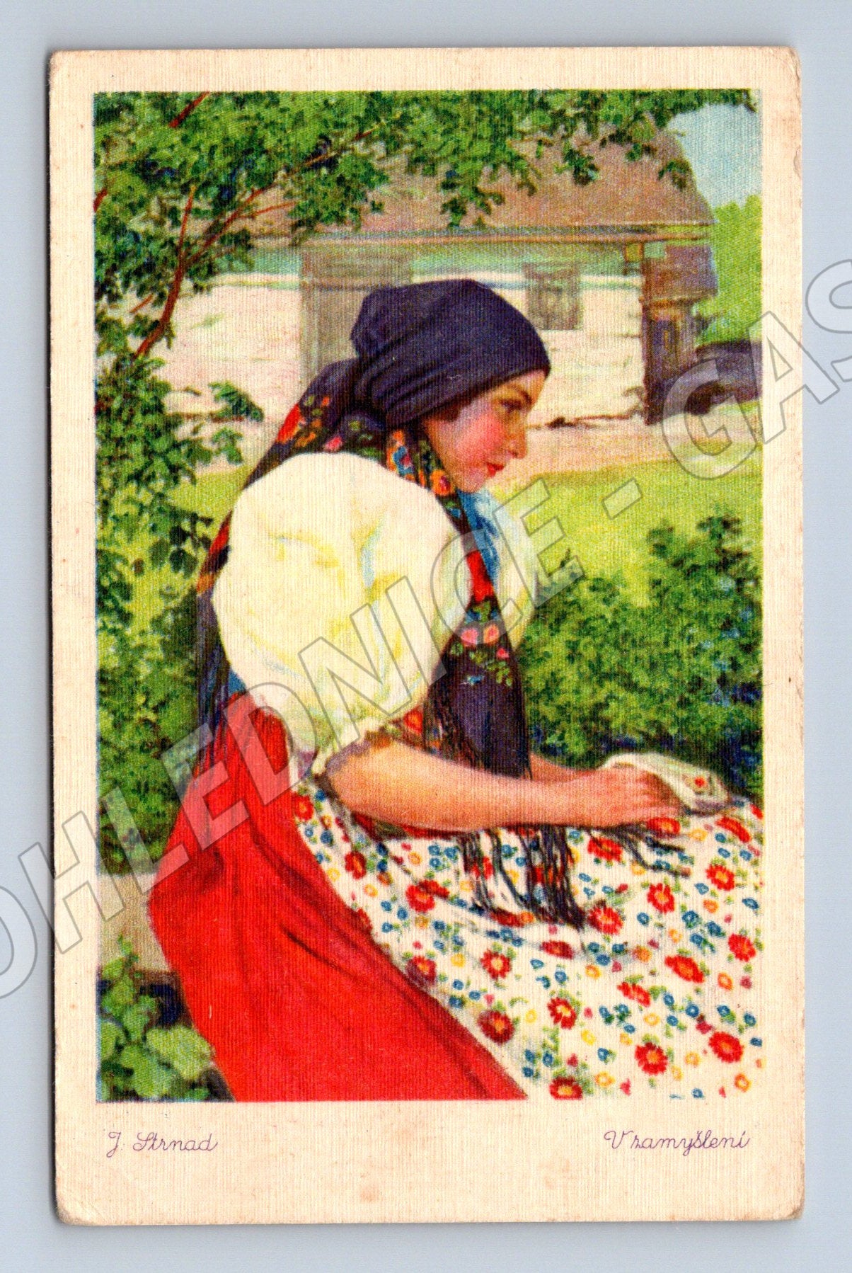Postcard woman in folk costume J Šural (M8887)