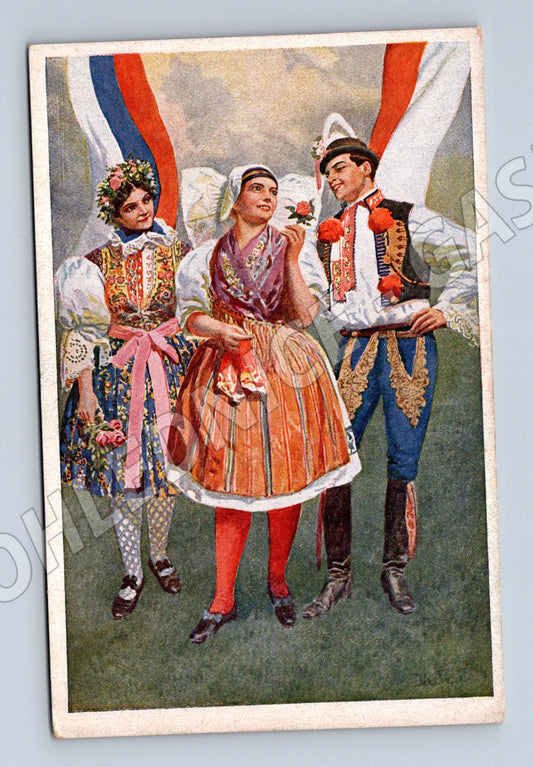 Postcard Czech costume according to J Kočí ethno (M8889)