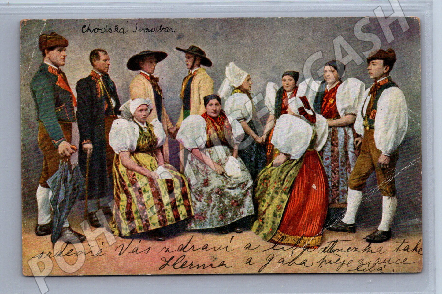 Postcard Chodská Svoboda folklore costumes ethnography (M8898)