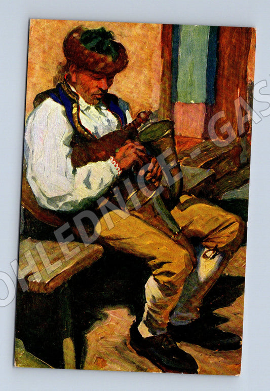 Postcard V Little Piper ethnography Minerva Prague (M8901)