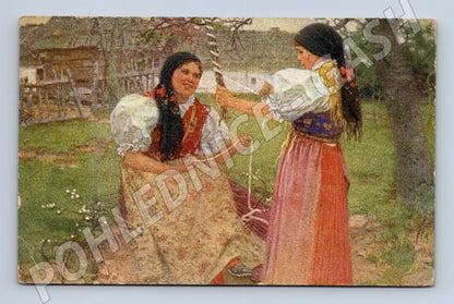 Postcard Dynovačka folk costumes J Douba 1919 ethnography (M8903)