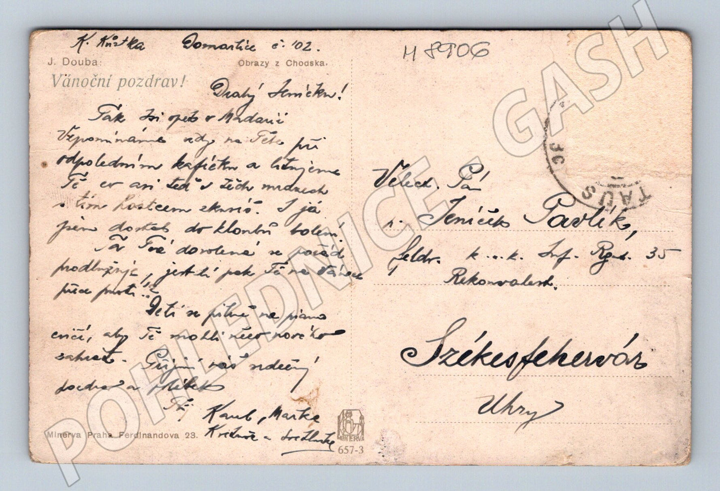 Postcard Chodsko winter costumes ancient ethnography (M8906)