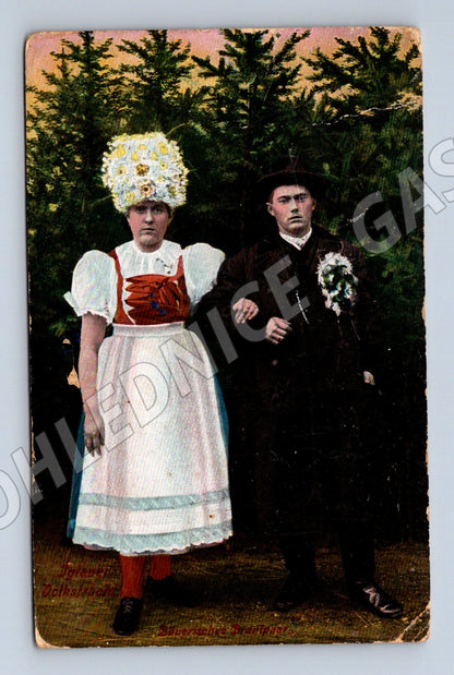 Postcard folk costume 1912 colored ethnography (M8912)