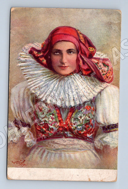 Pohlednice Československý národní kroj malovaný (M8926)