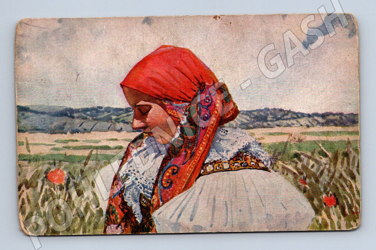 Pohlednice Uprka Vázání šátku Hroznohlofaňka (M8952)