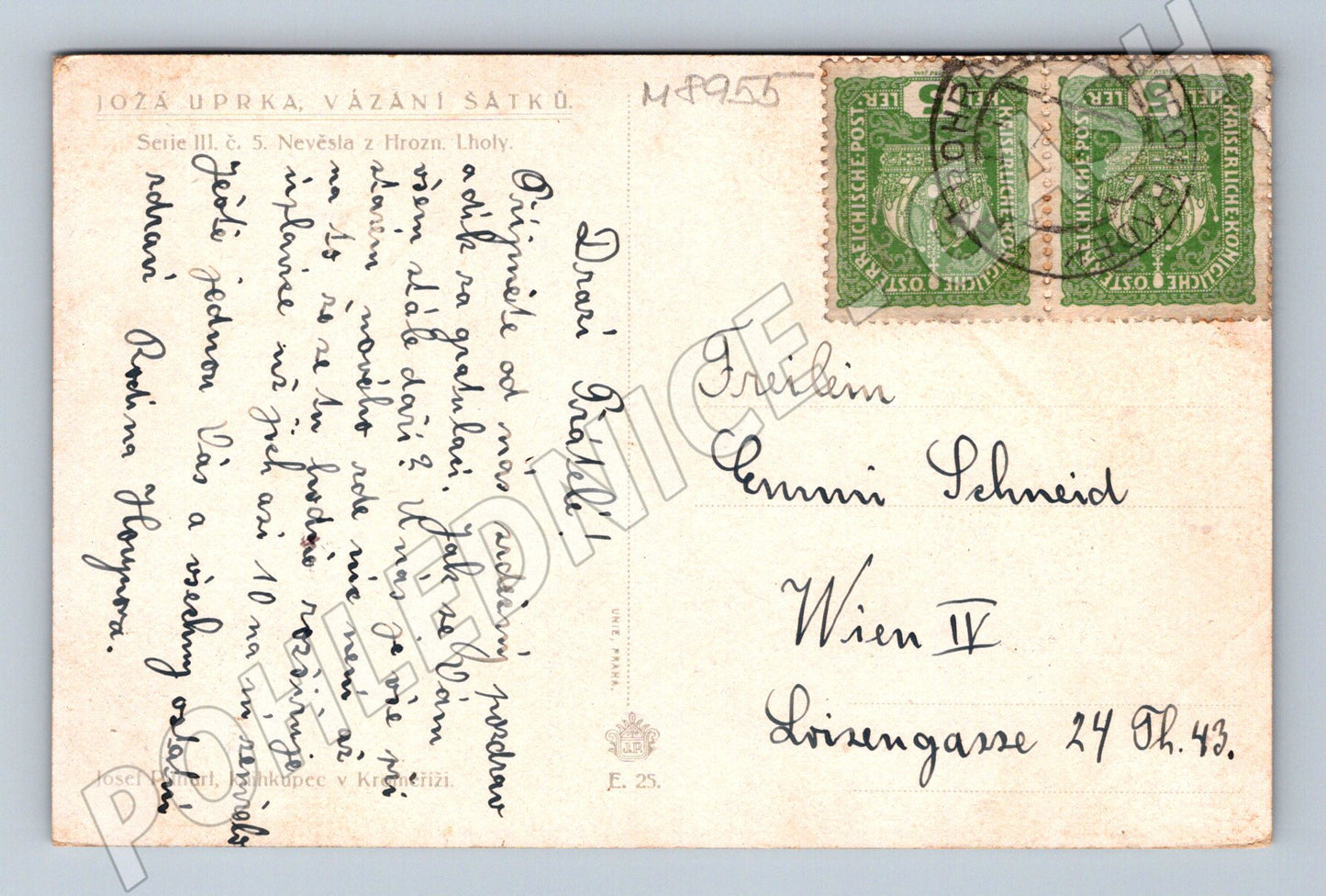 Postcard Uprka Tying a Scarf Bride H Lhota (M8955)
