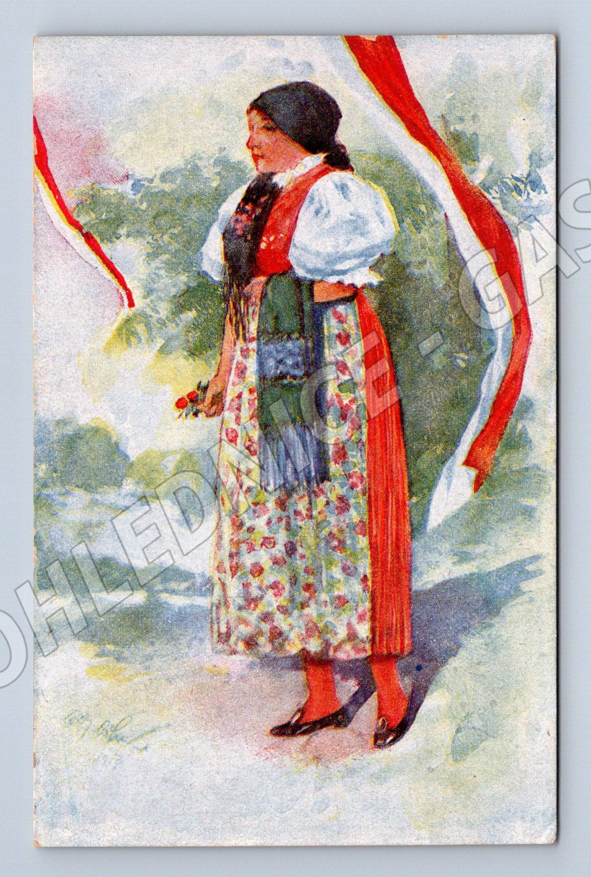 Pohlednice O Cihelka Český národní kroj (M8957)