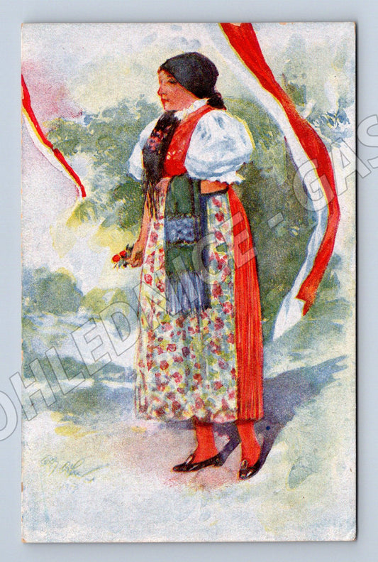 Pohlednice O Cihelka Český národní kroj (M8957)