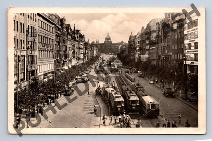 Pohlednice Praha Václavské náměstí tramvaje (M896)