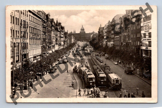 Pohlednice Praha Václavské náměstí tramvaje (M896)