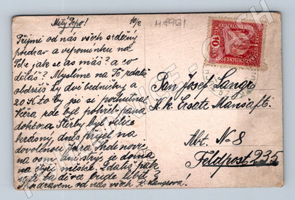 Postcard girl in traditional costume J Šenšek RU pasted (M8961)