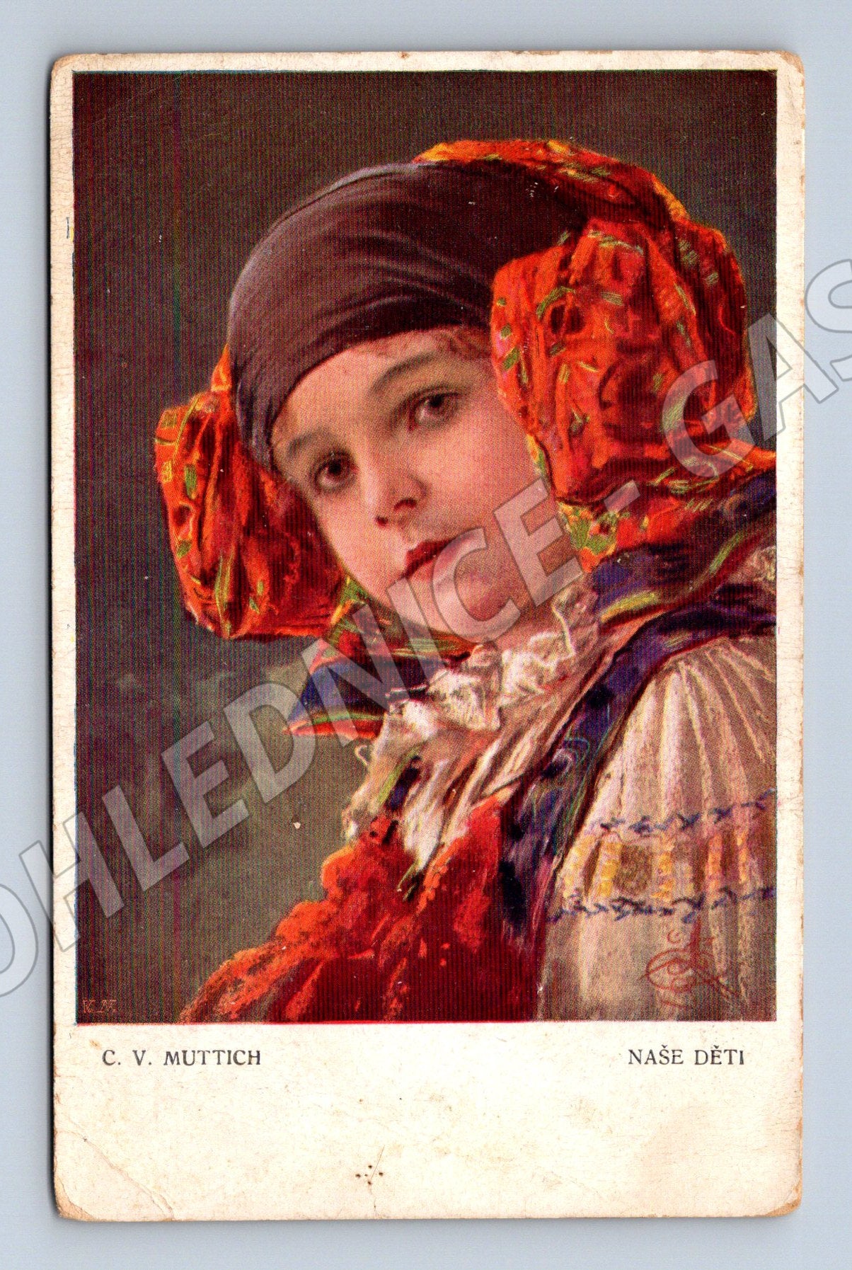 Postcard Our Children Girl in Traditional Costume Muttich (M8967)