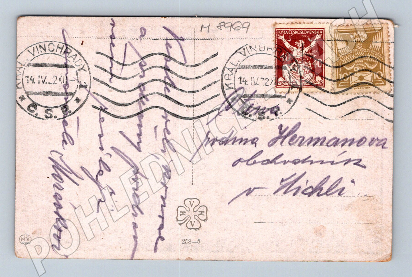 Pohlednice dívka v kroji Uherský Ostroh 1921 (M8969)