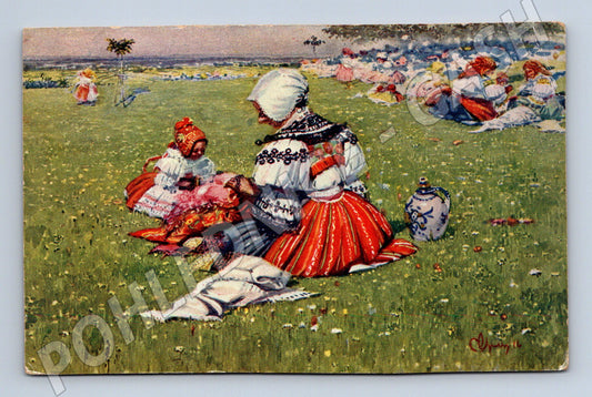 Pohlednice český kroj venkov etno cca 1910 (M8973)