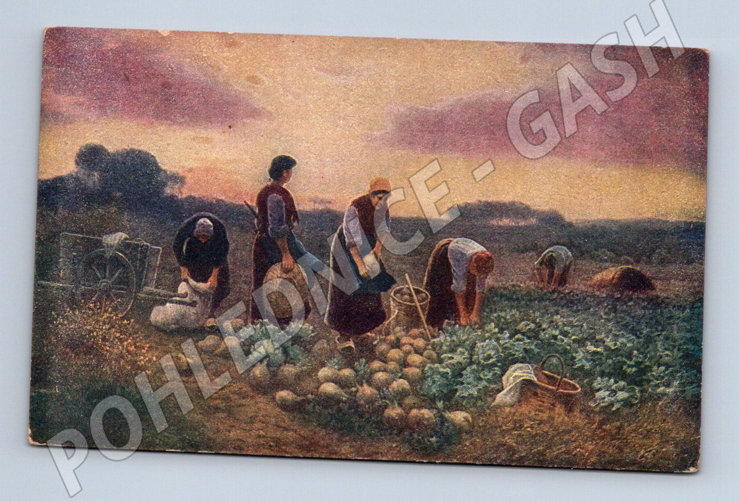 Postcard J Schmidt Harvest Countryside Painting (M8977)