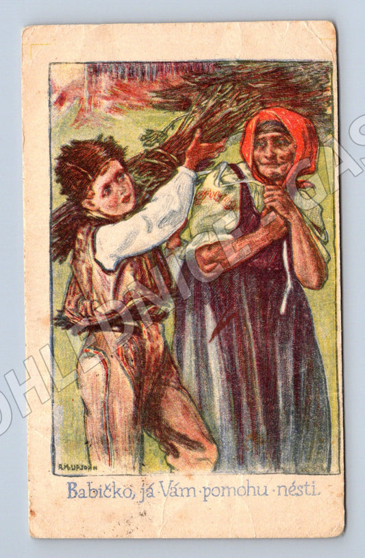 Pohlednice Babičko já Vám pomohu nésti (M8978)