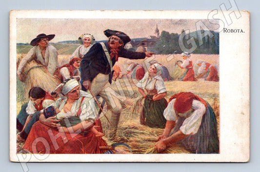 Pohlednice Robota podle J Špillara Chodsko (M8985)