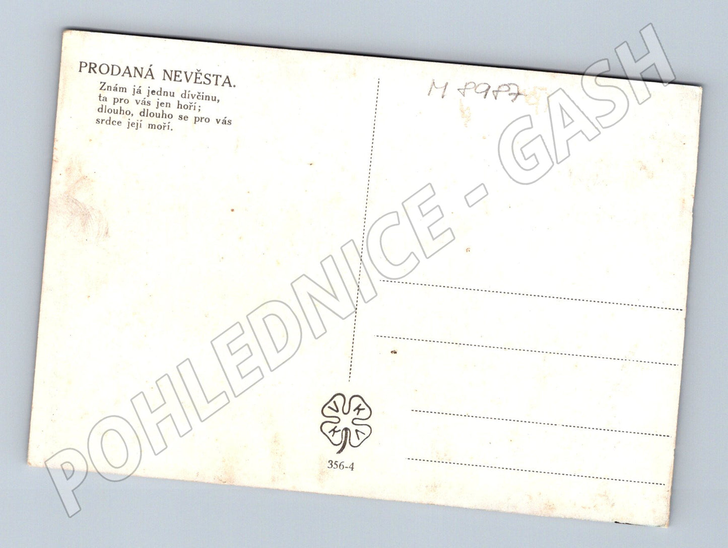 Pohlednice Prodaná nevěsta folklór etnografie (M8987)