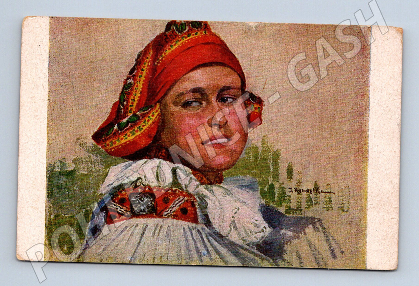 Postcard woman in traditional costume J Koudelka used (M8994)