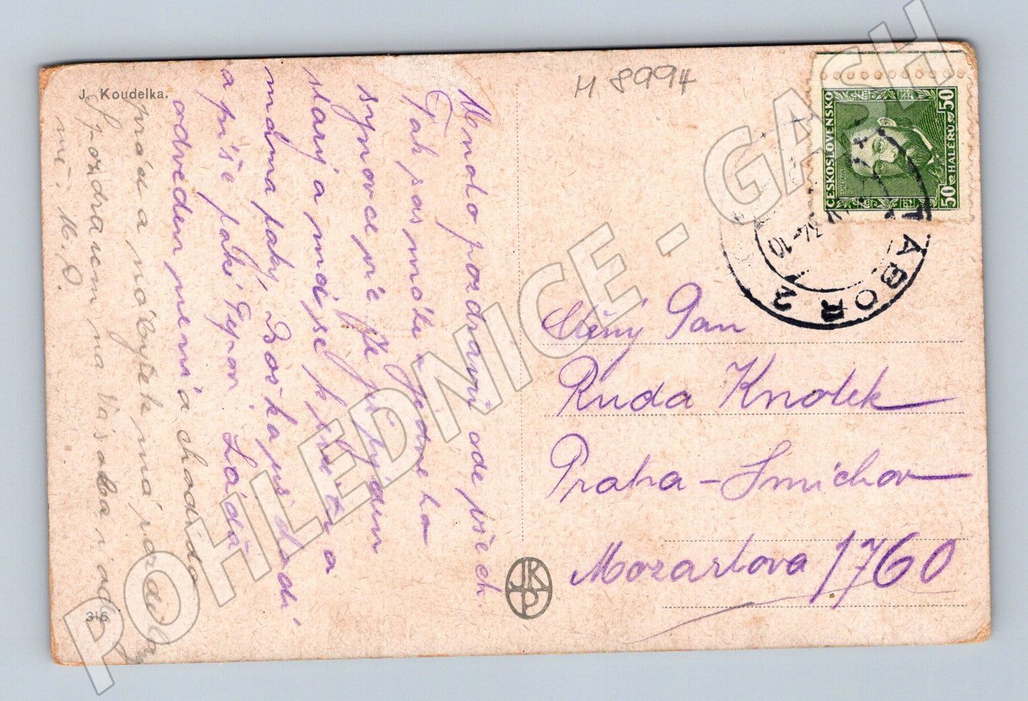 Postcard woman in traditional costume J Koudelka used (M8994)