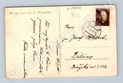 Postcard folk costume Heartfelt congratulations 1949 (M8999)