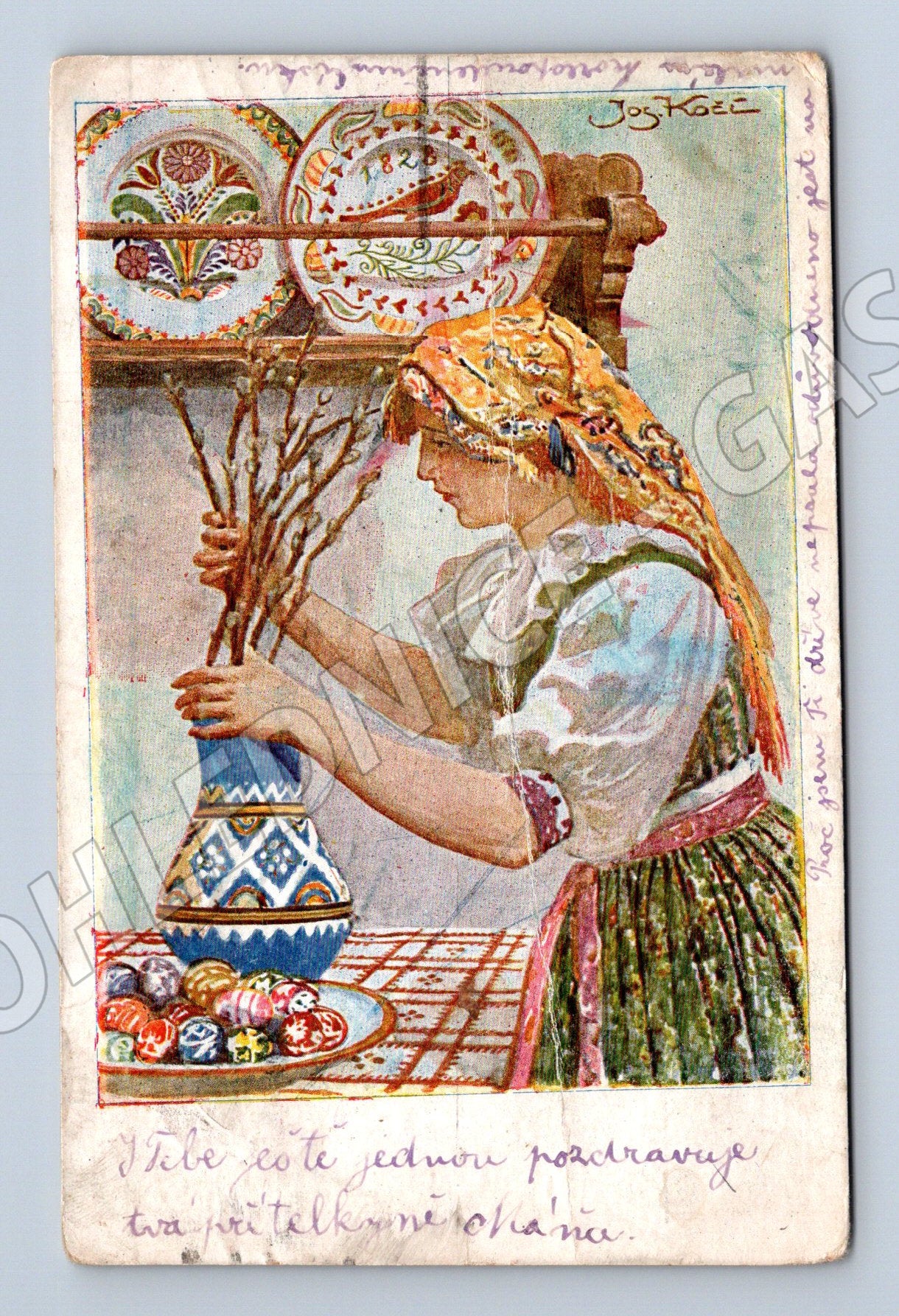Easter postcard J Kočí small format (M9006)