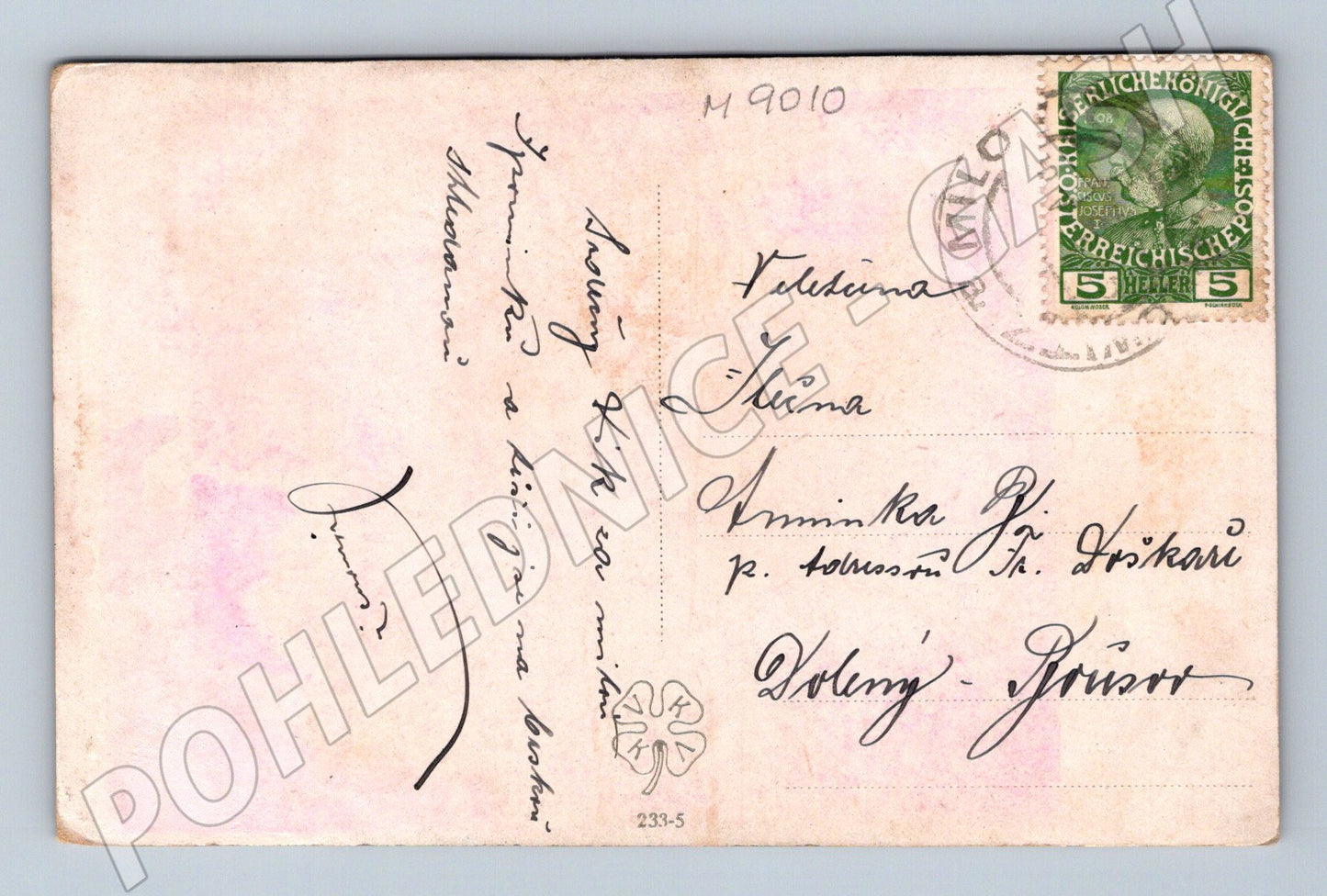 Postcard of a girl from the vicinity of Včňov Muttich ethno (M9010)