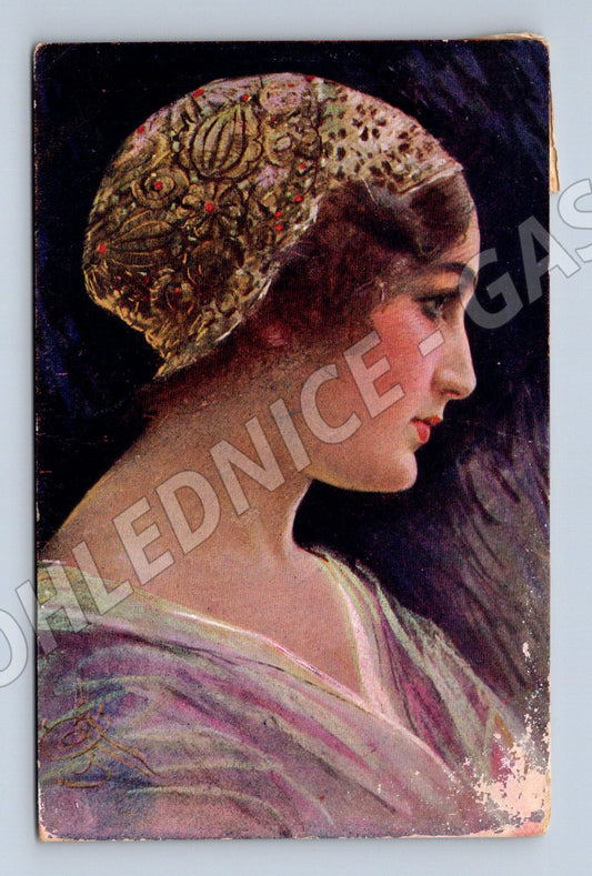 Postcard woman Muttich circa 1910 used (M9011)