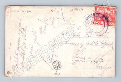 Postcard woman Muttich circa 1910 used (M9011)