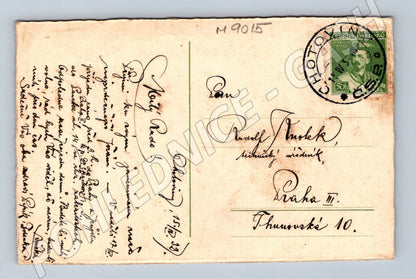 Postcard girl in folk costume sent in 1939 (M9015)